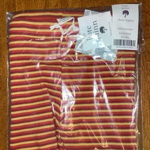 Skinny rib organic cotton Kate Quinn classic chili tri-stripe leggings
